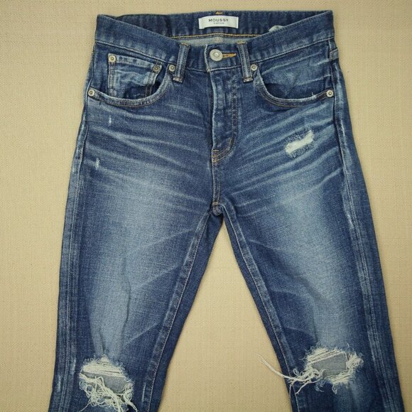 Moussy Vintage Isko Ivey Skinny Jeans Women's Size 24 Mid Rise Distressed Denim - Picture 6 of 12